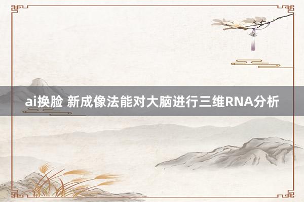ai换脸 新成像法能对大脑进行三维RNA分析