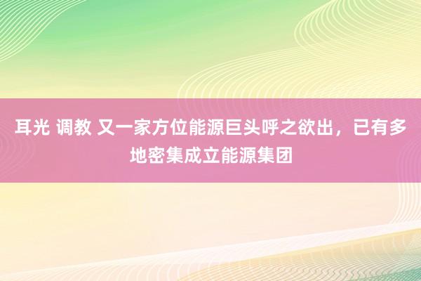 耳光 调教 又一家方位能源巨头呼之欲出，已有多地密集成立能源集团