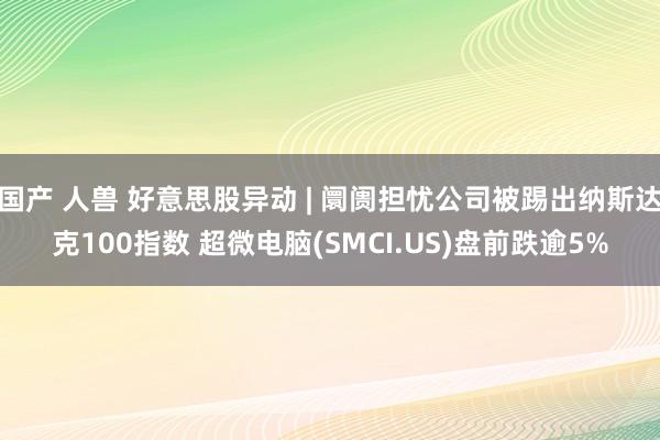 国产 人兽 好意思股异动 | 阛阓担忧公司被踢出纳斯达克100指数 超微电脑(SMCI.US)盘前跌逾5%