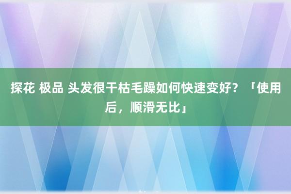 探花 极品 头发很干枯毛躁如何快速变好？「使用后，顺滑无比」
