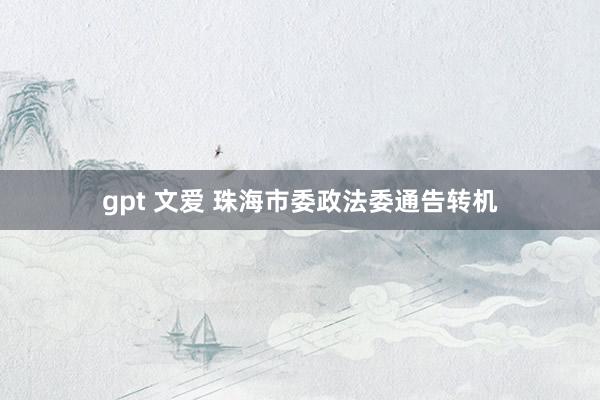 gpt 文爱 珠海市委政法委通告转机