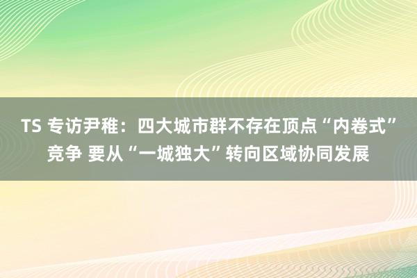 TS 专访尹稚：四大城市群不存在顶点“内卷式”竞争 要从“一城独大”转向区域协同发展