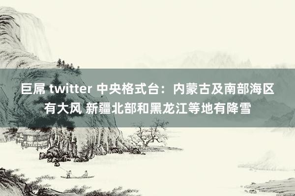 巨屌 twitter 中央格式台：内蒙古及南部海区有大风 新疆北部和黑龙江等地有降雪