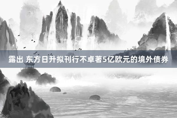 露出 东方日升拟刊行不卓著5亿欧元的境外债券
