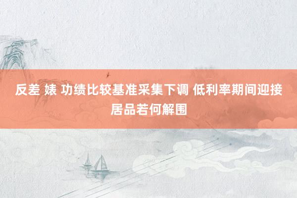 反差 婊 功绩比较基准采集下调 低利率期间迎接居品若何解围