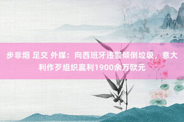 步非烟 足交 外媒：向西班牙违警倾倒垃圾，意大利作歹组织赢利1900余万欧元