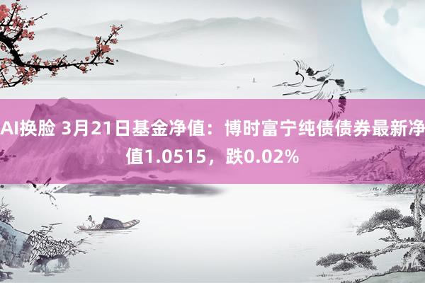 AI换脸 3月21日基金净值：博时富宁纯债债券最新净值1.0515，跌0.02%