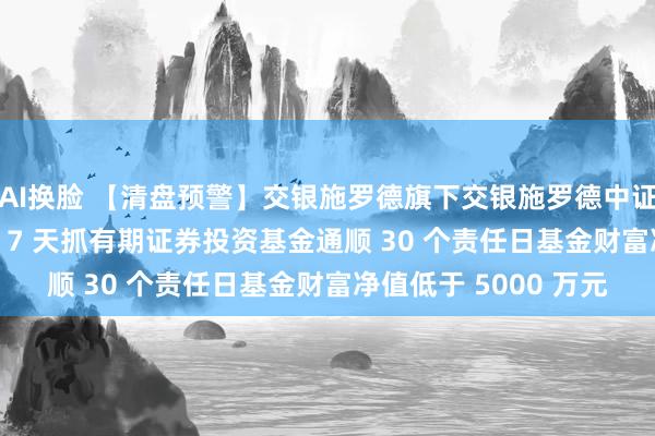 AI换脸 【清盘预警】交银施罗德旗下交银施罗德中证同行存单 AAA 指数 7 天抓有期证券投资基金通顺 30 个责任日基金财富净值低于 5000 万元