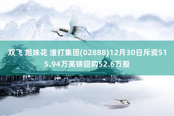 双飞 姐妹花 渣打集团(02888)12月30日斥资515.94万英镑回购52.6万股