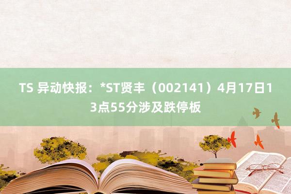 TS 异动快报：*ST贤丰（002141）4月17日13点55分涉及跌停板
